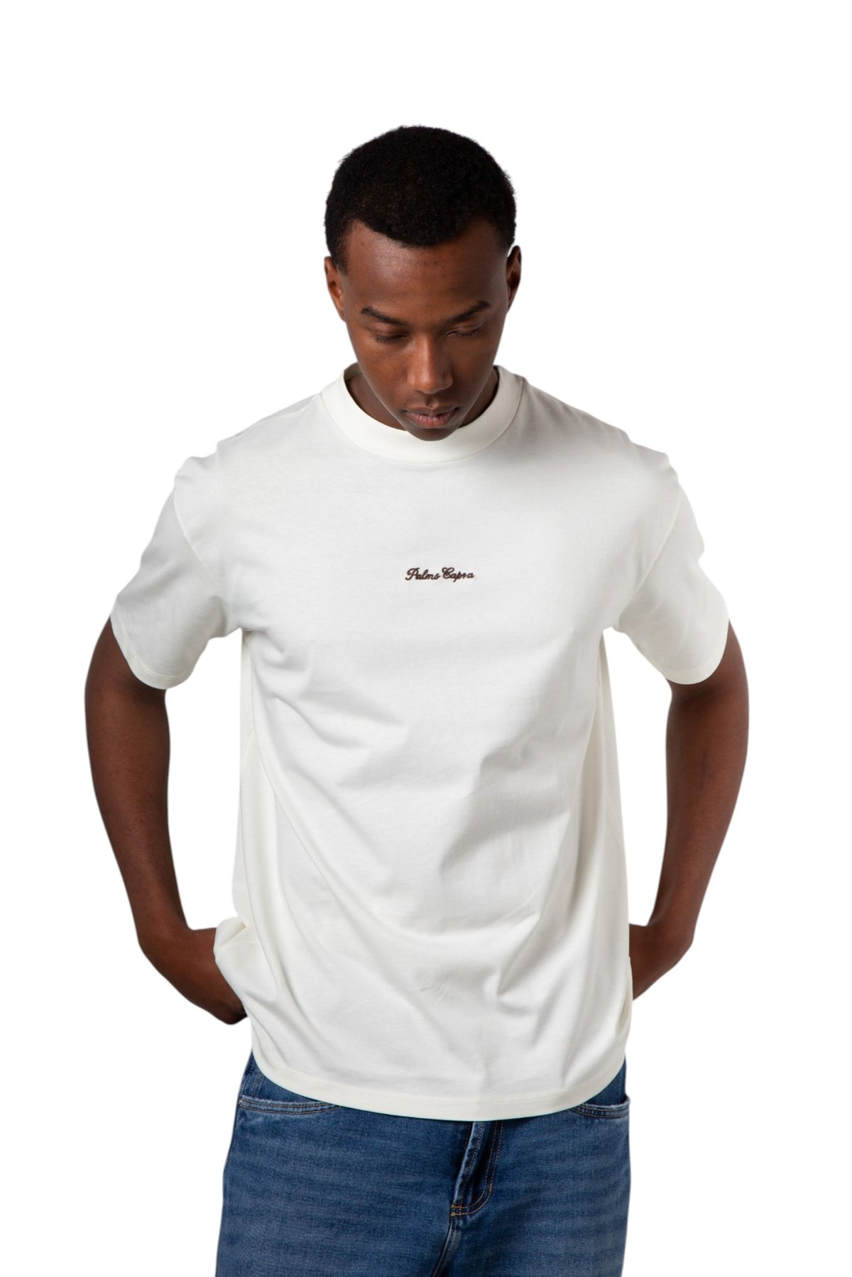 Palms Embroidered Ivory T-Shirt