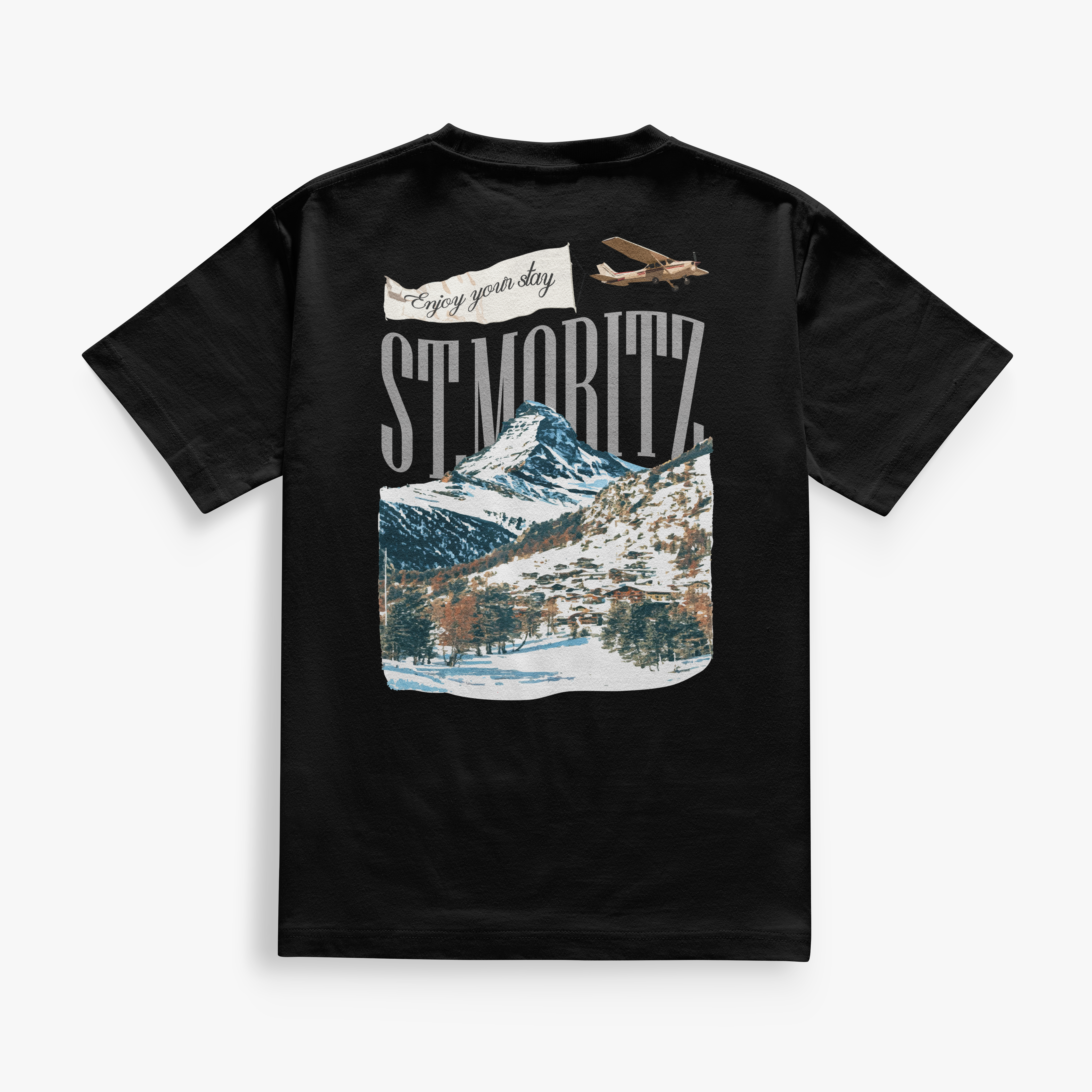 ST. MORITZ BLACK T-SHIRT